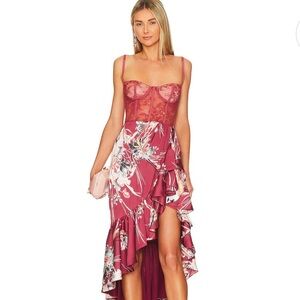 Katie May Take A Sip Dress in burgundy floral